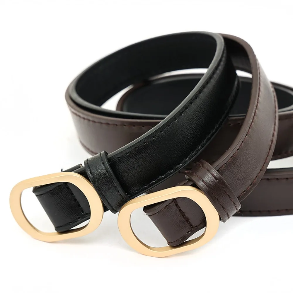 

Luxury Design Leather Belt Women Casual Versatile Non-Porous Buckle Waistband Trouser Dress Belts