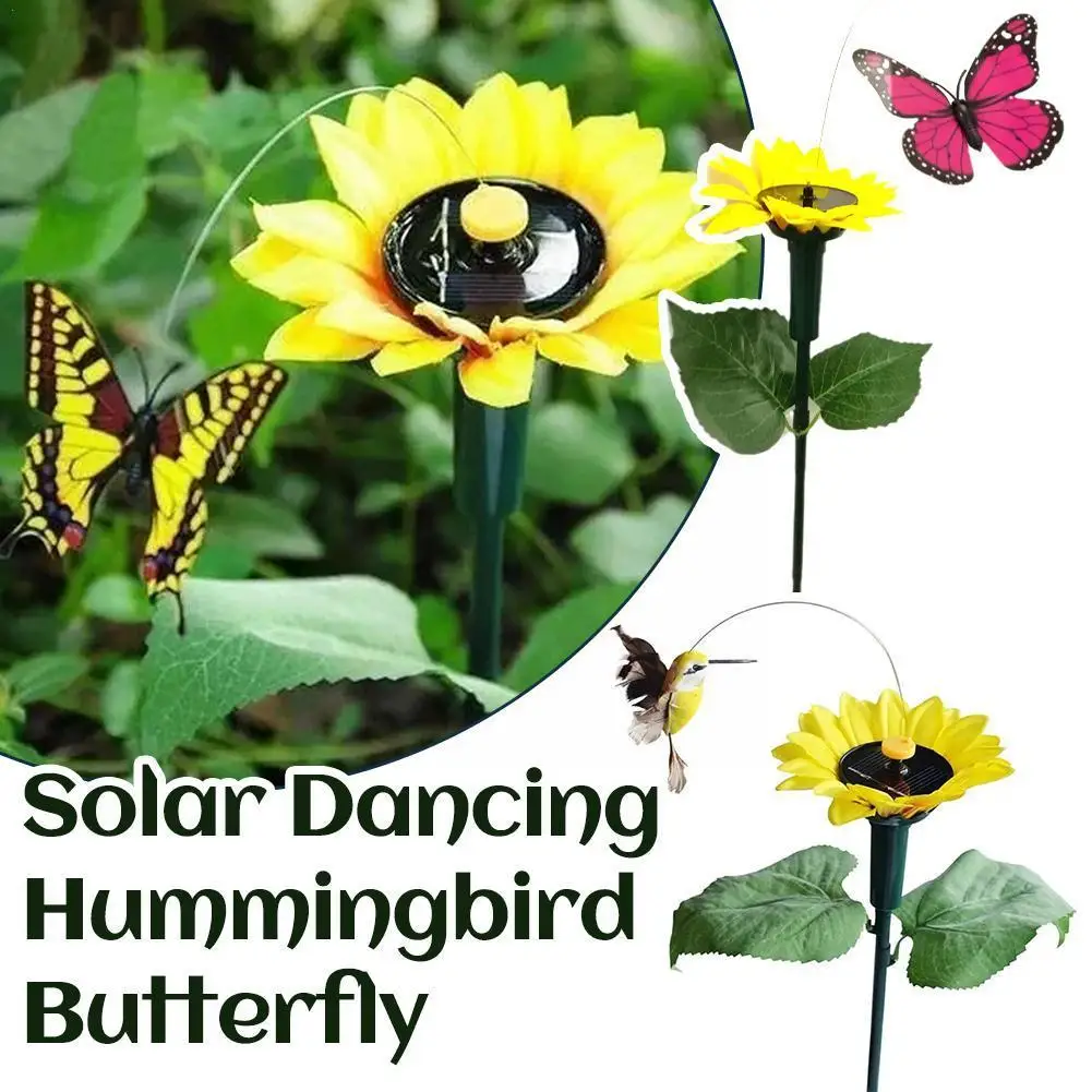 

Solar Powered Dancing Fluttering Butterflies Flying Hummingbird Courtyard Decor Lawn Stake Flowers Plants Yard Ornament Gar U0j8
