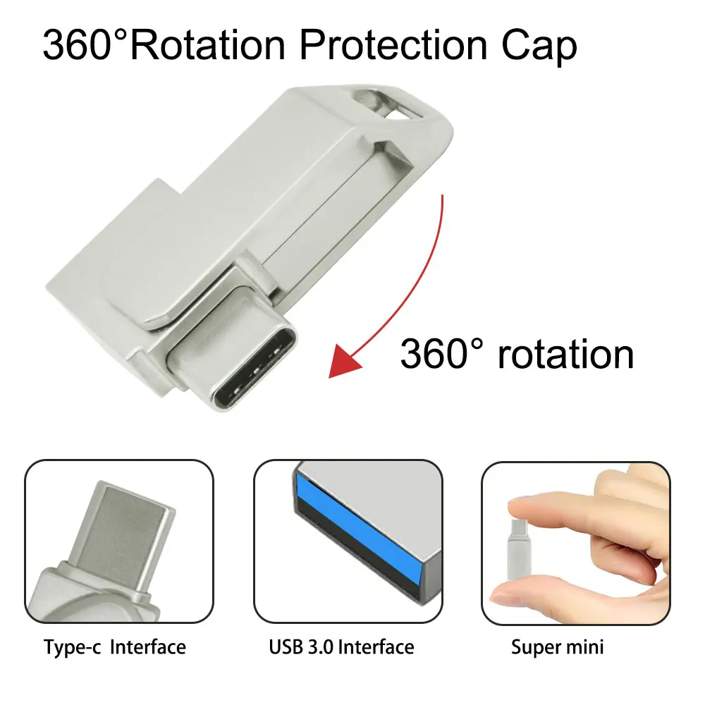 Type-C USB Flash Drive with 2 in 1 128GB 64GB USB 3.0 Metal waterproof Mini Pen Drive 32GB for Laptop/MacBook/Tablet/Phone
Type-C USB Flash Drive with 2 in 1 128GB 64GB USB 3.0 Metal waterproof Mini Pen Drive 32GB for Laptop/MacBook/Tablet/Phone