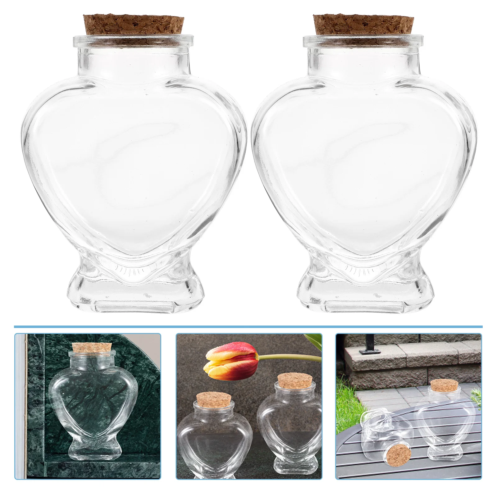 2pcs Transparent Wishing Bottle Heart Shape Glass Jar Drift Bottle Ornament Bottle
2pcs Transparent Wishing Bottle Heart Shape Glass Jar Drift Bottle Ornament Bottle