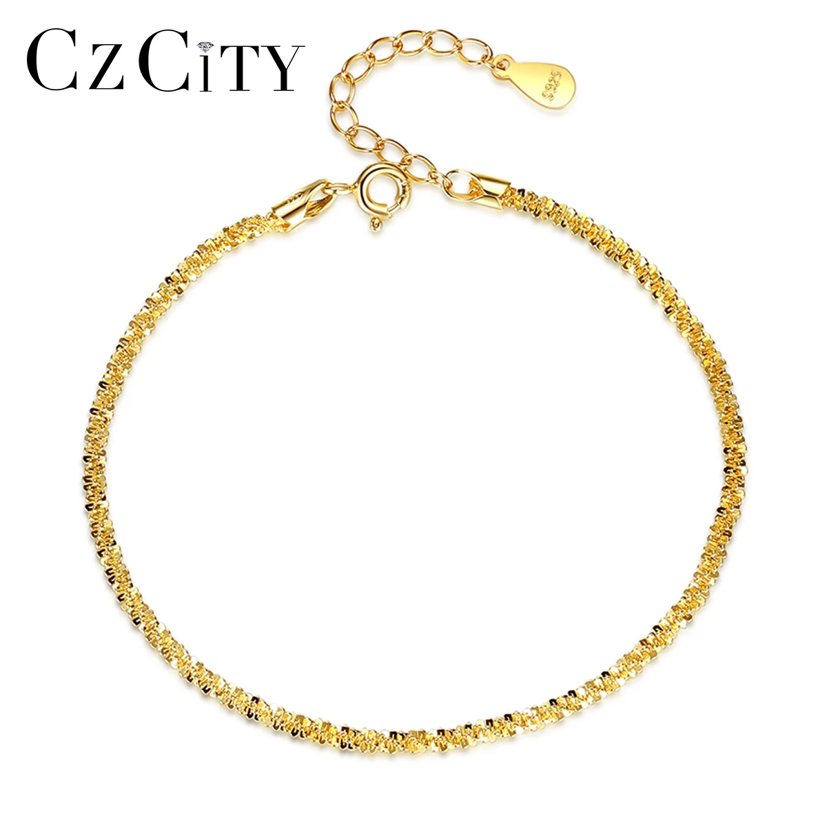 CZCITY New 925 Sterling Silver Gypsophila Adjustable Bracelet for Women Fine Fashion Jewelry Original Tennis Gold Color Bangle
CZCITY New 925 Sterling Silver Gypsophila Adjustable Bracelet for Women Fine Fashion Jewelry Original Tennis Gold Color Bangle