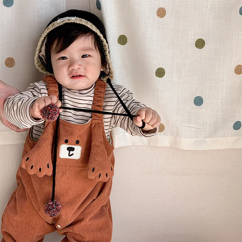 Baby Clothing Set Winter Infant Versatile Stripe Bottom Shirt Cute Little Bear Claw Strap Pant Two Piece Set Casual Boys Clothes
Baby Clothing Set Winter Infant Versatile Stripe Bottom Shirt Cute Little Bear Claw Strap Pant Two Piece Set Casual Boys Clothes
