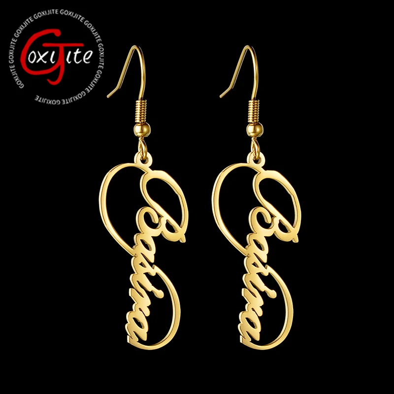 Goxijite Customized Name Earrings For Women Girls Stainless Steel Personalized Infinite Nameplate Earring Jewelry Party Gift 
Goxijite Customized Name Earrings For Women Girls Stainless Steel Personalized Infinite Nameplate Earring Jewelry Party Gift