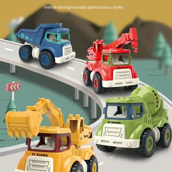 Brinquedo de Carro para Bebês com Luzes, Impulso e Ação para Crianças de 1, 2 e 3 Anos 7 Engineering Vehicle for Children Inertia Toy Car Excavator Small Digging Car Model Baby 1-3 Years Old Boy 2 Years Old