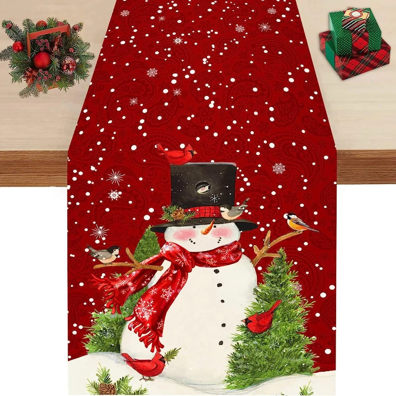 Snowman Bird Merry Christmas Decoration Table Runner Winter Christmas Holiday Kitchen Table Napkin for Home Party Decoration
Snowman Bird Merry Christmas Decoration Table Runner Winter Christmas Holiday Kitchen Table Napkin for Home Party Decoration