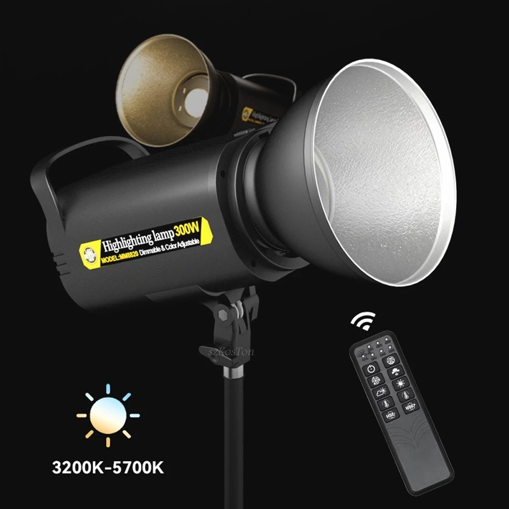 300W LED Video Light 5700K Continuous Dimmable Aluminum Photography Lamp and 2.1-meter support bracket 300W LED Video Light 5700K Continuous Dimmable Aluminum Photography Lamp and 2.1-meter support bracket