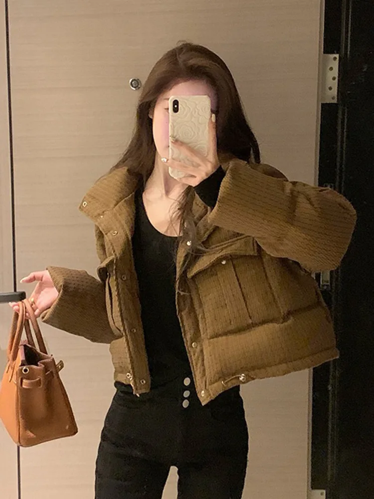 Big Pocket Vintage Harajuku Winter Coat Women Thickened Puffer Jacket Oversized Button Coats Warm Cotton Jacket Short Tops Chic 
Big Pocket Vintage Harajuku Winter Coat Women Thickened Puffer Jacket Oversized Button Coats Warm Cotton Jacket Short Tops Chic