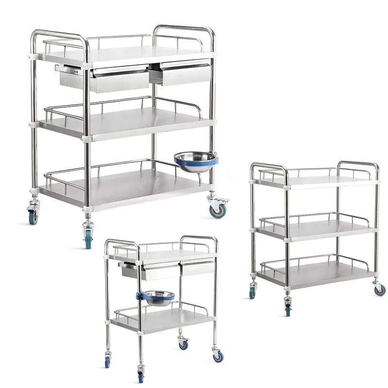

Cheap best-selling Stainless steel assembled medicine cart Medical Trolley Cart