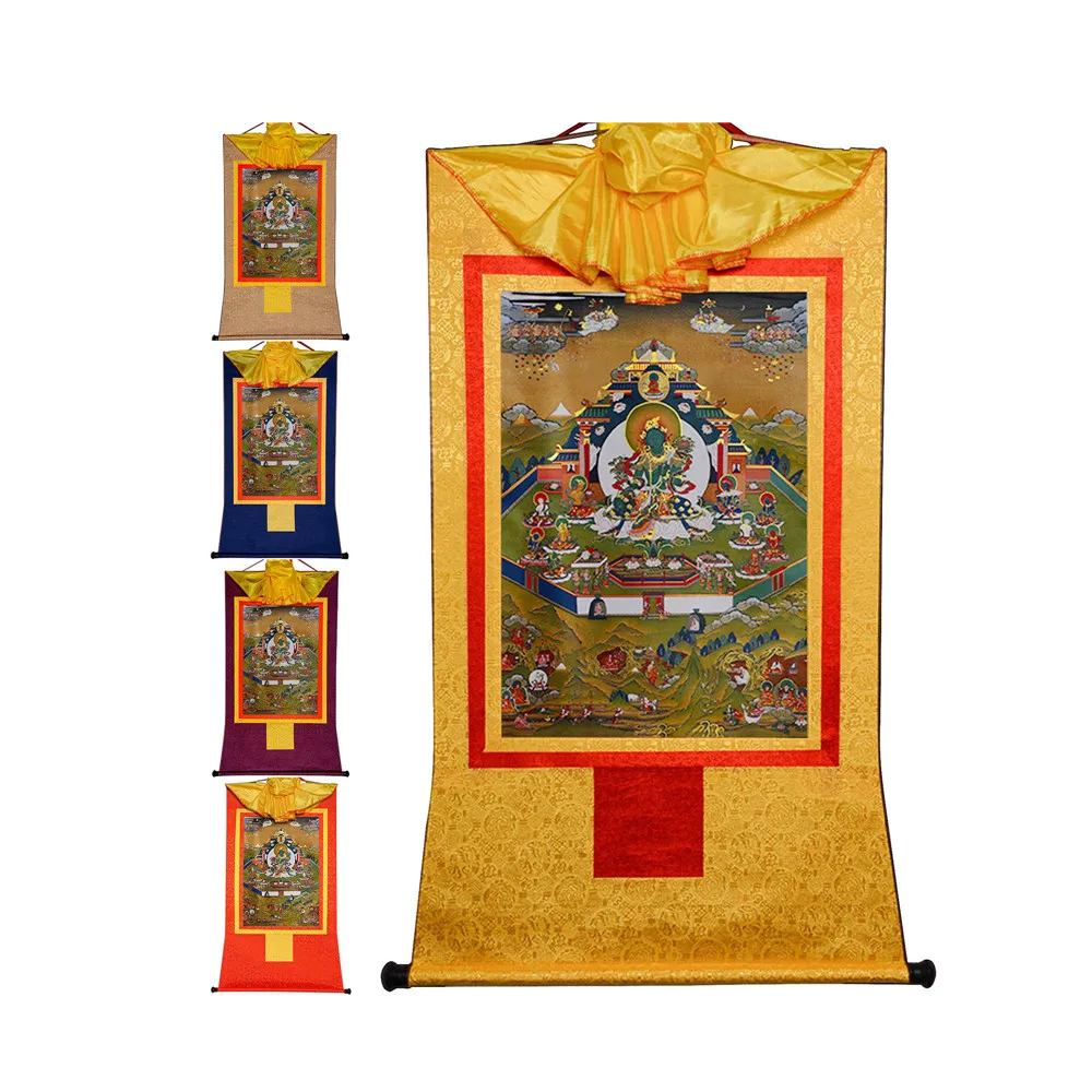 Gandhanra Bronzing Printed Thangka Art - Green Tara in Mandala Thangka,Hand Framed Tibetan Buddhist Thangka
Gandhanra Bronzing Printed Thangka Art - Green Tara in Mandala Thangka,Hand Framed Tibetan Buddhist Thangka