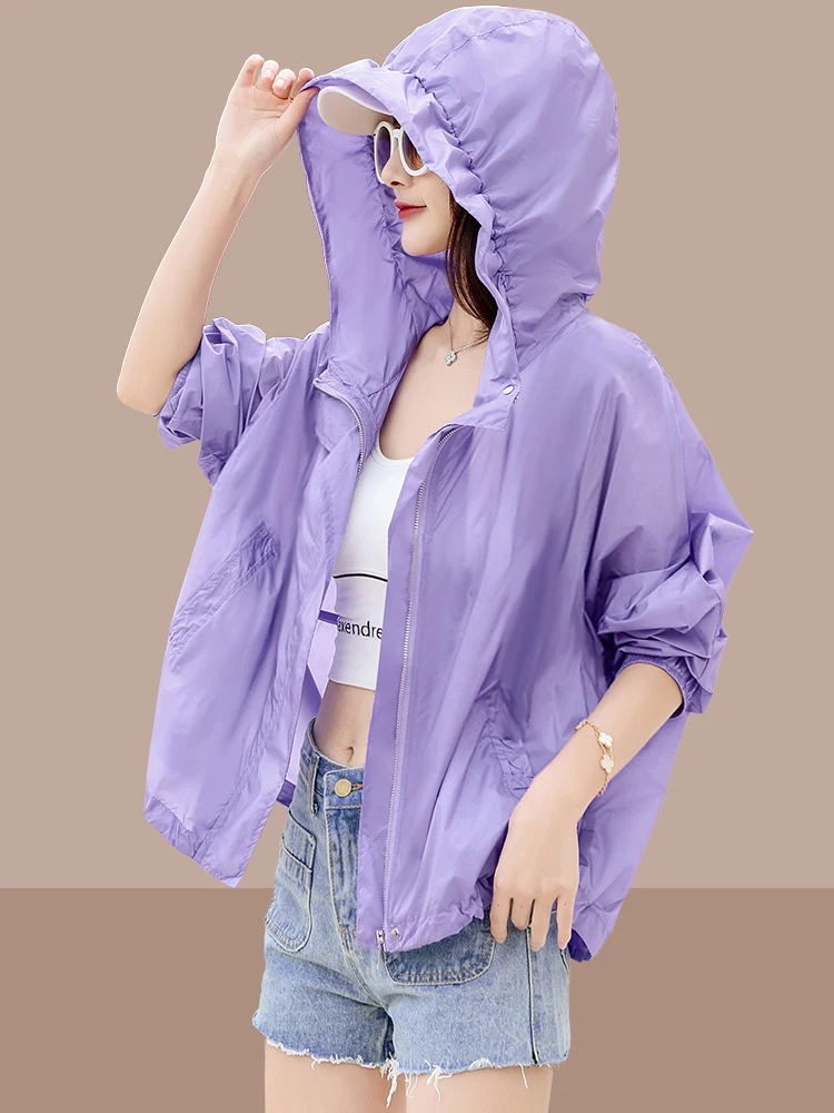 2024 Women Summer Fashion Sun Protection Clothing Female Hooded Casual Loose Coats Ladies Streetwear Short Thin Outerwear S85
2024 Women Summer Fashion Sun Protection Clothing Female Hooded Casual Loose Coats Ladies Streetwear Short Thin Outerwear S85
