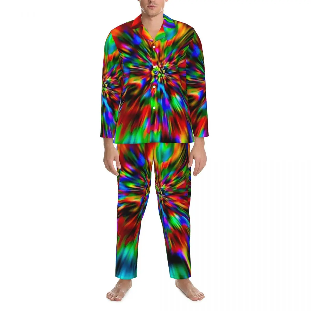 Rainbow Psychedelic Sleepwear Autumn Tie-Dye Pattern Loose Oversize Pajama Set Men Long Sleeves Lovely Sleep Design Nightwear
Rainbow Psychedelic Sleepwear Autumn Tie-Dye Pattern Loose Oversize Pajama Set Men Long Sleeves Lovely Sleep Design Nightwear