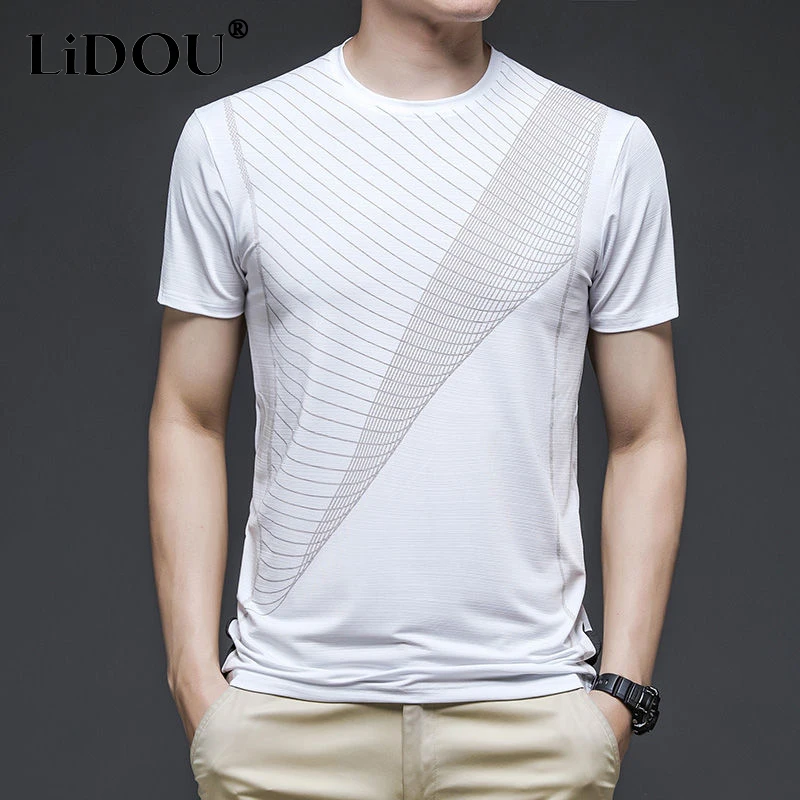 2023 Summer New Ice Silk Fabric Round Neck Short Sleeve Thin Style T-Shirts Man Ventilate Breathable Quick Drying Motion Tees
2023 Summer New Ice Silk Fabric Round Neck Short Sleeve Thin Style T-Shirts Man Ventilate Breathable Quick Drying Motion Tees