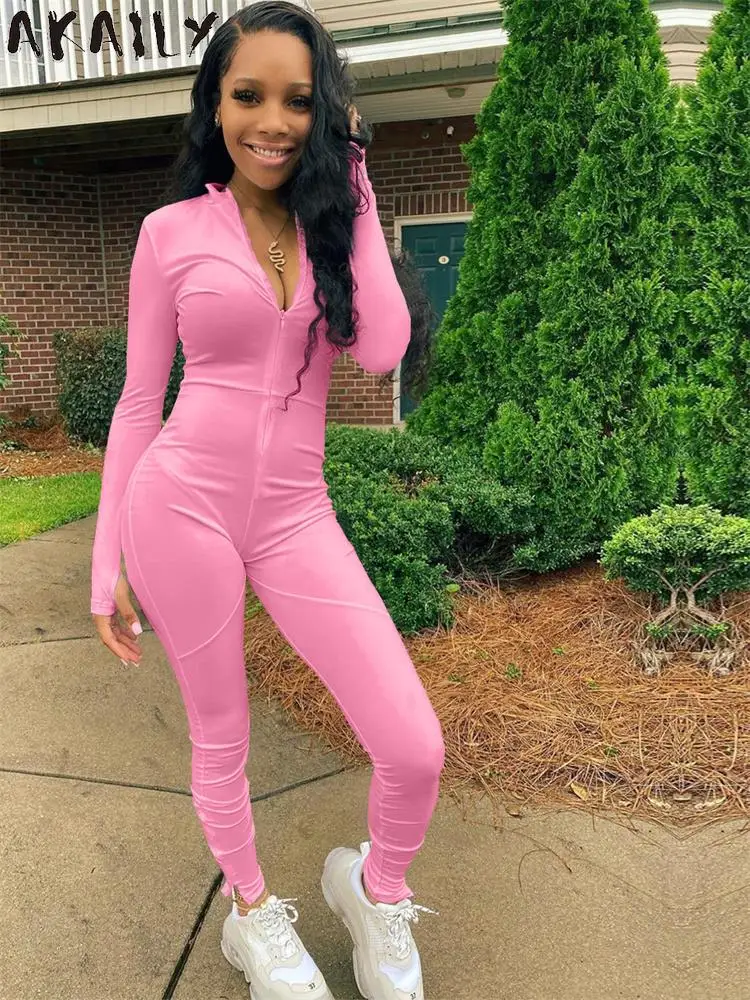 Akaily Fall White Patchwork Jumpsuit For Women Tracksuit One Piece Casual Outfits 2022 Pink V Neck Long Sleeve Bodycon Jumpsuit
Akaily Fall White Patchwork Jumpsuit For Women Tracksuit One Piece Casual Outfits 2022 Pink V Neck Long Sleeve Bodycon Jumpsuit