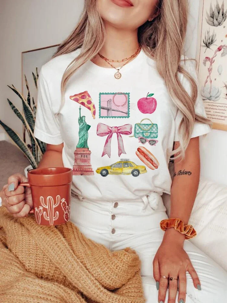 New York City New Women's T-Shirt Trendy Short Sleeved Fashion Clothing Top O-Neck Casual Summer 90s Cartoon Pattern T-Shirt.
New York City New Women's T-Shirt Trendy Short Sleeved Fashion Clothing Top O-Neck Casual Summer 90s Cartoon Pattern T-Shirt.