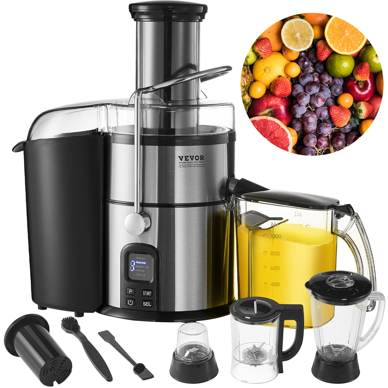 

VEVOR Centrifugal Juicer mixer Machine Fruits Vegetables Juice Extractor portable mini blender 850W 5 Speeds for kitchen Home