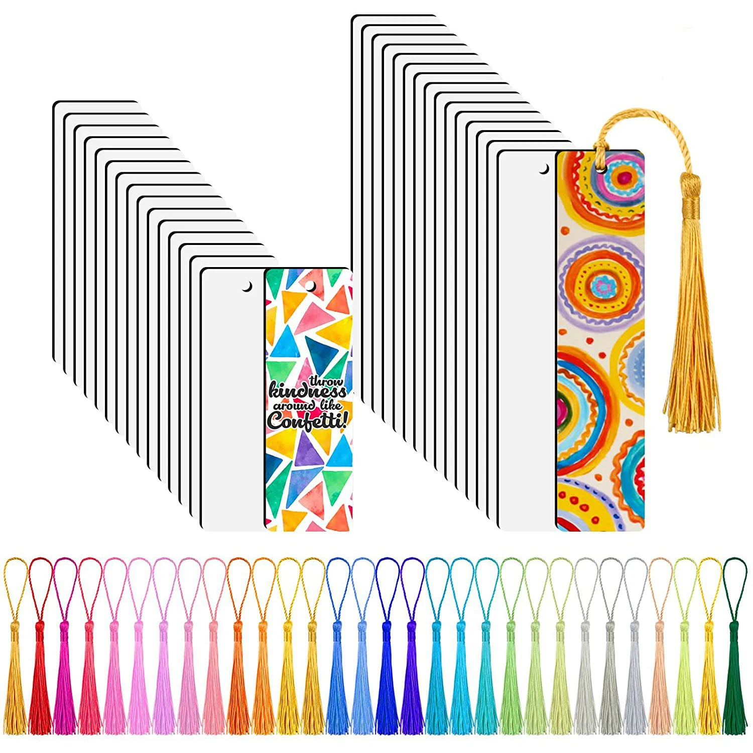 30pcs Dye Sublimation Blank Bookmark Heat Transfer MDF with Colorful Tassel DIY Craft Neutral Fiberboardet
30pcs Dye Sublimation Blank Bookmark Heat Transfer MDF with Colorful Tassel DIY Craft Neutral Fiberboardet