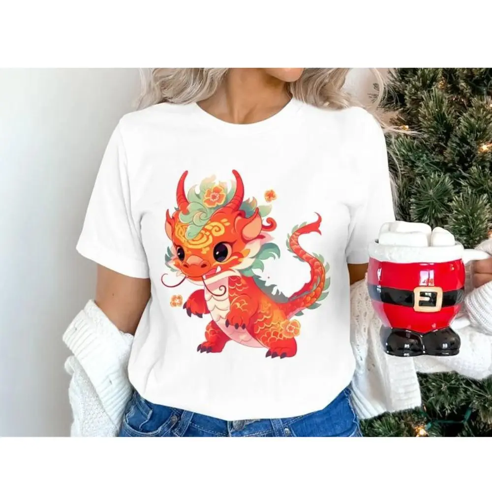 

Chinese Calendar Dragon Year T-shirt Happy New Year 2024 Graphic T Shirts Family Awesome Chinese Zodiac Lover Saying Novelty Tee