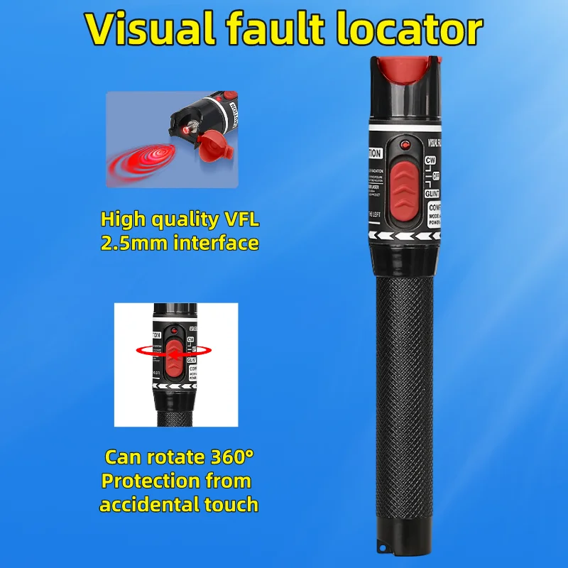 Visual Fault Locator FTTH 50/1/10/20/30mw VFL Fiber Optic Cable Tester SC/FC/ST 2.5mm Interface Optical Fiber Test Tool
Visual Fault Locator FTTH 50/1/10/20/30mw VFL Fiber Optic Cable Tester SC/FC/ST 2.5mm Interface Optical Fiber Test Tool
