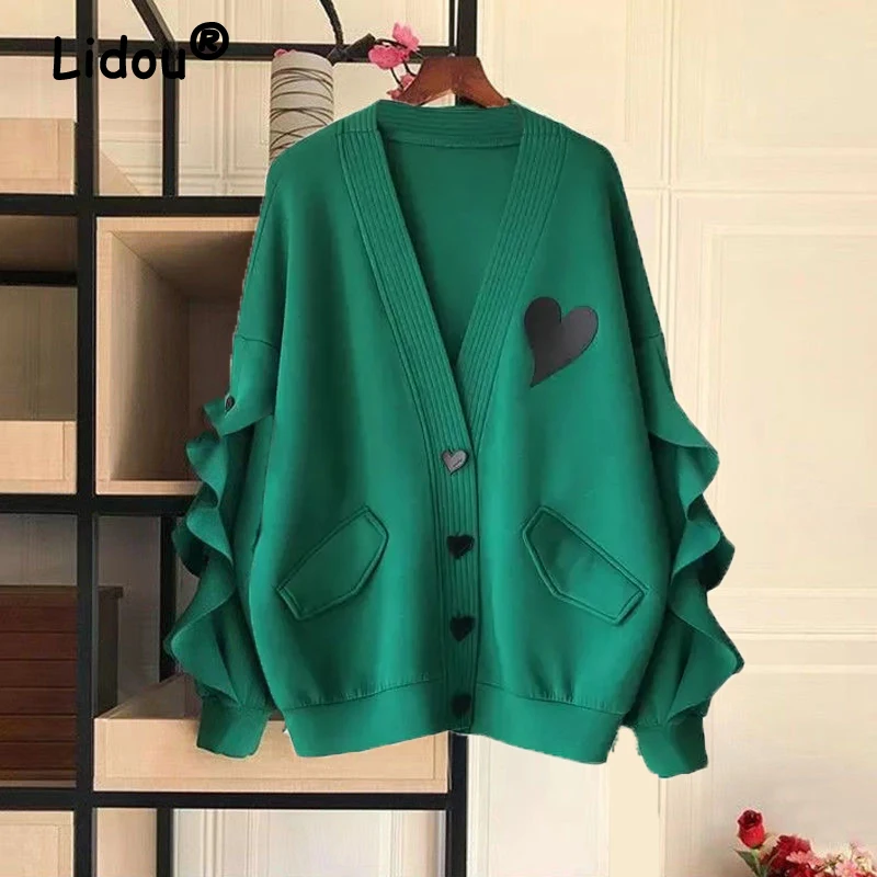 Women Korean Style Ruffles Casual Streetwear Y2K Button Outewear Jacket Spring Autumn Trendy V Neck Long Sleeve Loose Chic Coats
Women Korean Style Ruffles Casual Streetwear Y2K Button Outewear Jacket Spring Autumn Trendy V Neck Long Sleeve Loose Chic Coats