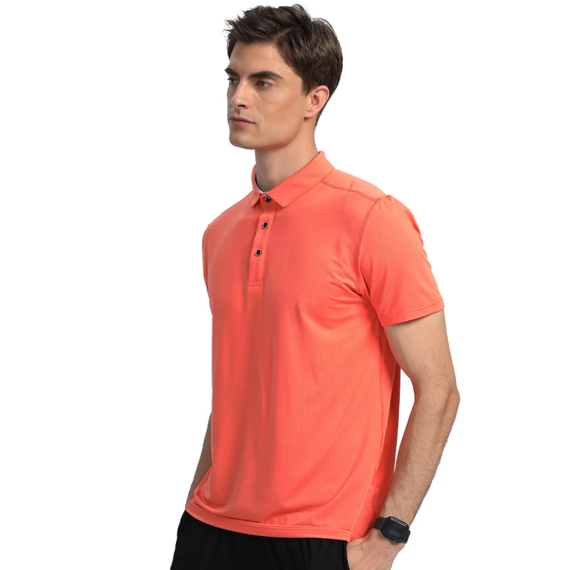 

Men Lapel T-shirts 2022 Summer Sport Quick Dry Polyester Short Sleeve Thin Golf Tennis Shirts Solid Color Running Casual Shirts