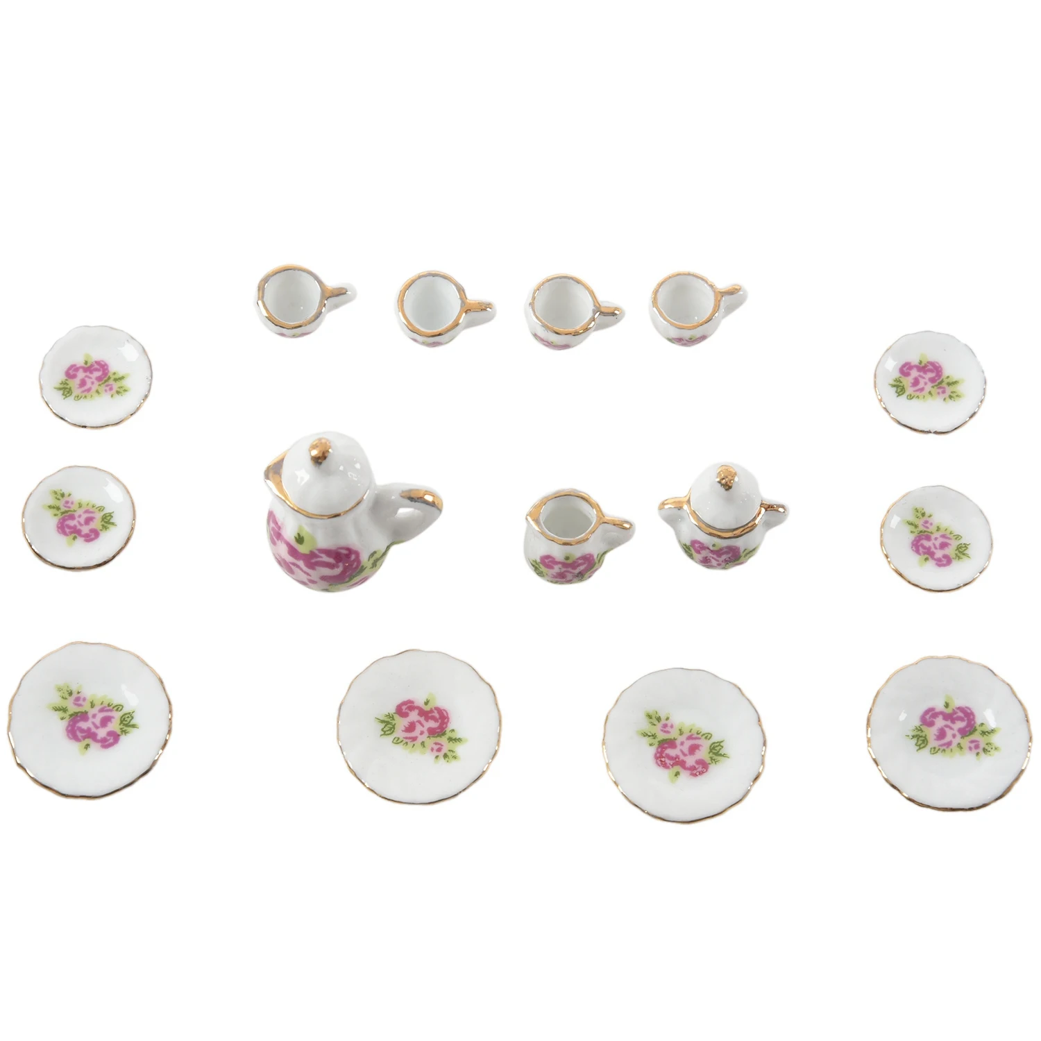 

15 фарфоровый набор из… предметов чайный набор, миниатюрная еда для кукольного домика, китайская Роза