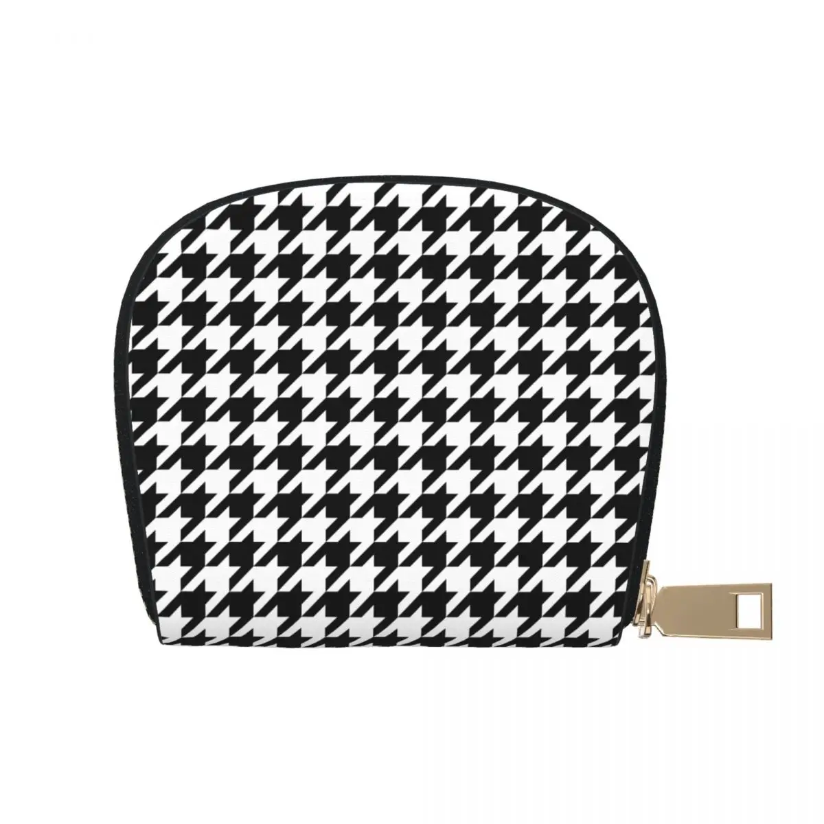 

Houndstooth Check Wallet Card Holder for Women Fashionable Hounds Tooth Checkered Coin Bag Purse Portable ID Card Storage Bag