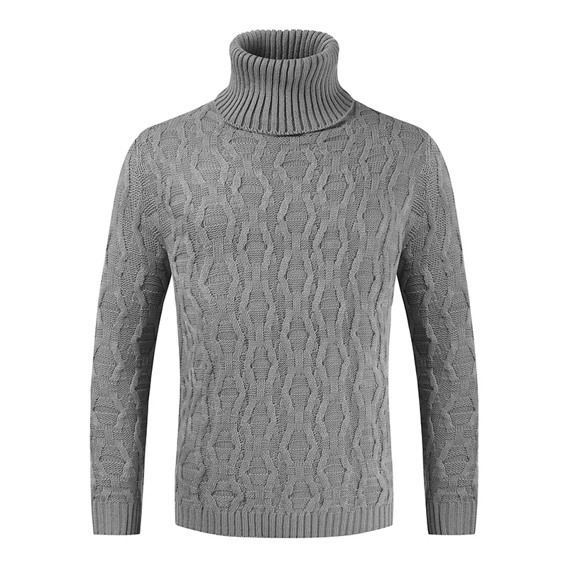 

Brand Turtleneck Sweater Men Fashion Casual Solid Color Pullovers Male Winter Warm Knitted Sweaters S-3XL