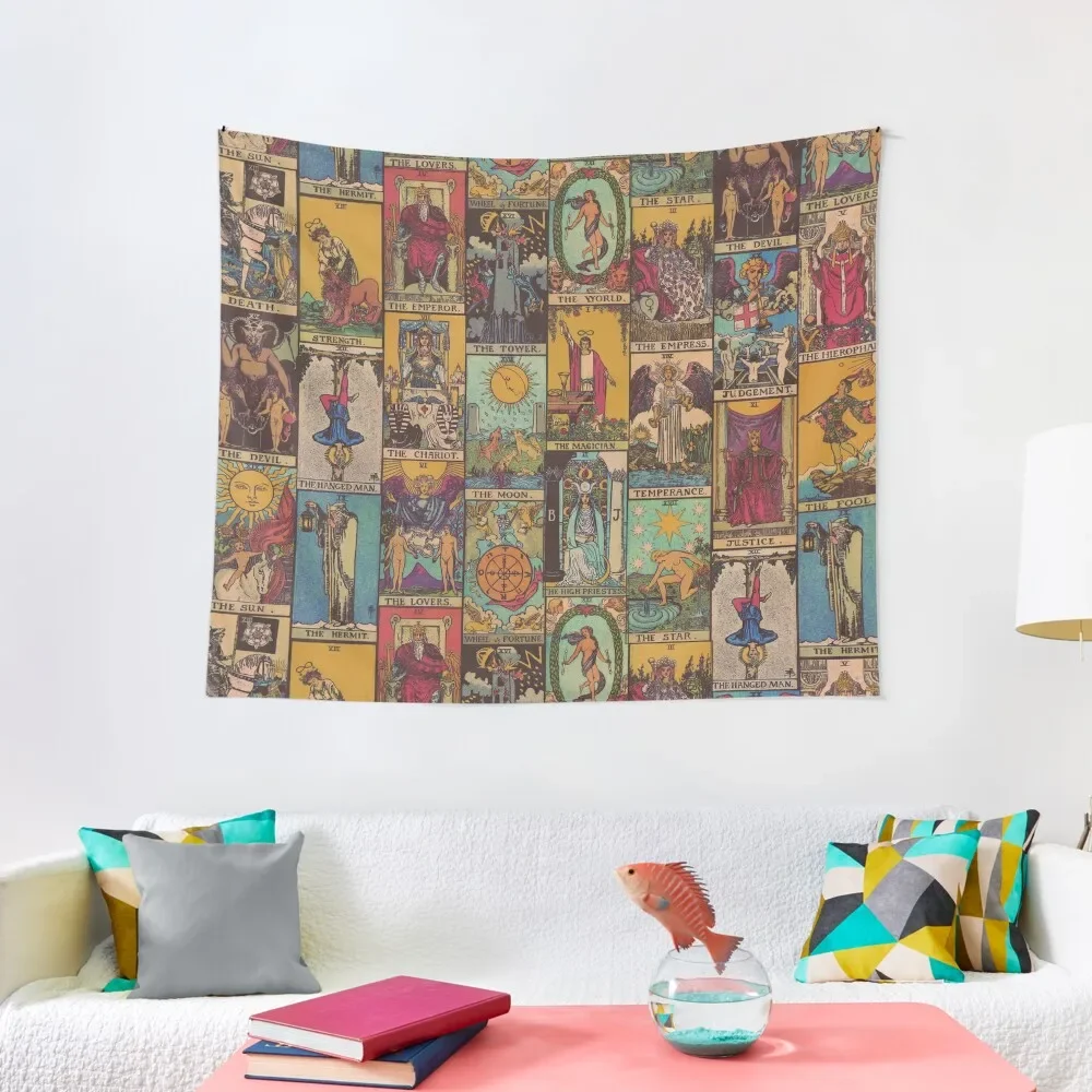 

The Major Arcana of Tarot Vintage Patchwork Tapestry Decorative Wall Murals Room Decor Cute Bed Room Decoration Tapestry