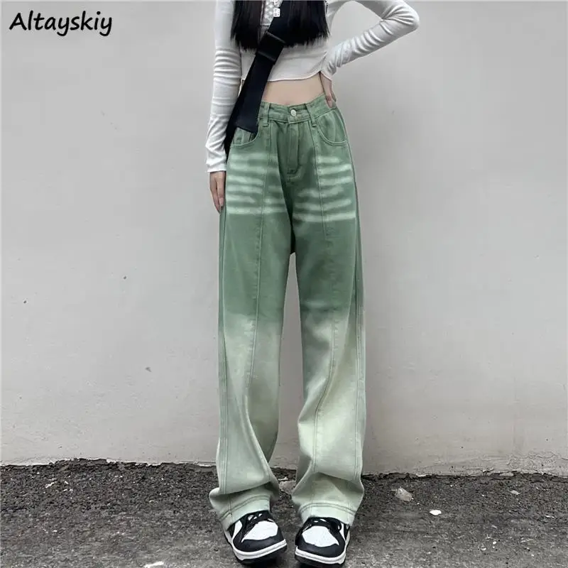 Jeans Women Gradient College Loose Leisure Korean Style Wide Leg Pockets High Waist All-match Trouser New Design Ins Hot Sale
Jeans Women Gradient College Loose Leisure Korean Style Wide Leg Pockets High Waist All-match Trouser New Design Ins Hot Sale