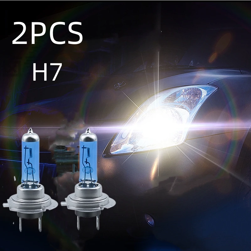 

2pcs 6000k H7 100W 12V 55W Super Bright White Fog Lights Halogen Bulb High Power Car Headlight Lamp Car Light Source Accessories