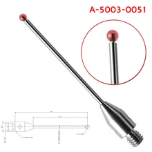 CMM Stylus Tip For CNC Touch Dial Indicator Probe Lever Measuring M3 Thread 1.5mm Ball 50mm A-5003-0051 Gauge Pin Rod
CMM Stylus Tip For CNC Touch Dial Indicator Probe Lever Measuring M3 Thread 1.5mm Ball 50mm A-5003-0051 Gauge Pin Rod