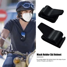 

Mask Holder Ski Helmet Clips Ingeniously Easy Mounting on Helmet Strap Face Mask Hook for Snowboard Attach Masks to The Helmet