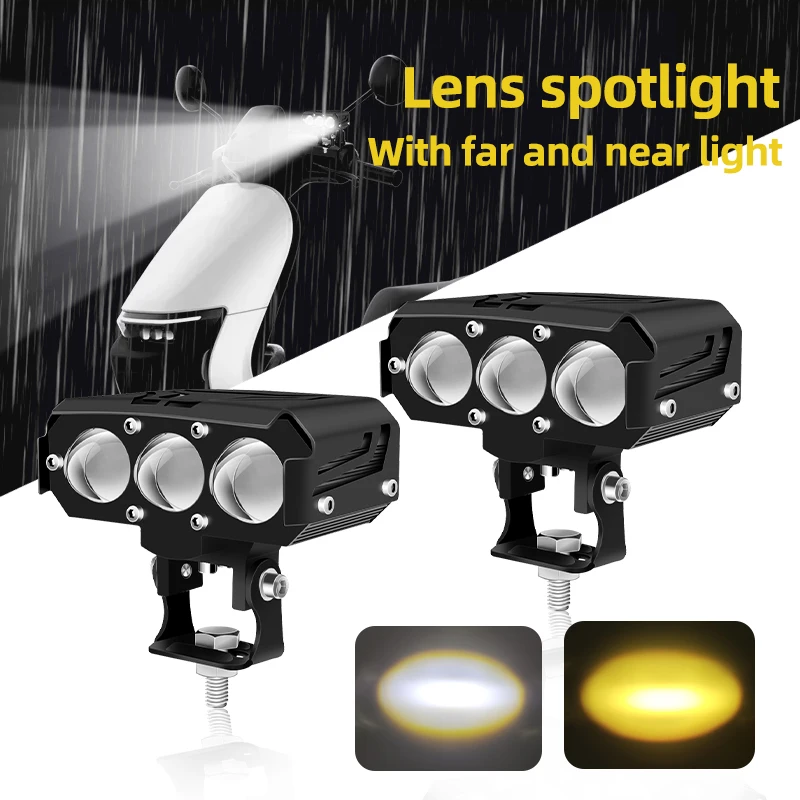 Motorcycle Auxiliary Headlight Spotlight Dual Color LED Headlight Work Light for ATV 4x4 Off Road Truck Driving Lamp High Power
Motorcycle Auxiliary Headlight Spotlight Dual Color LED Headlight Work Light for ATV 4x4 Off Road Truck Driving Lamp High Power