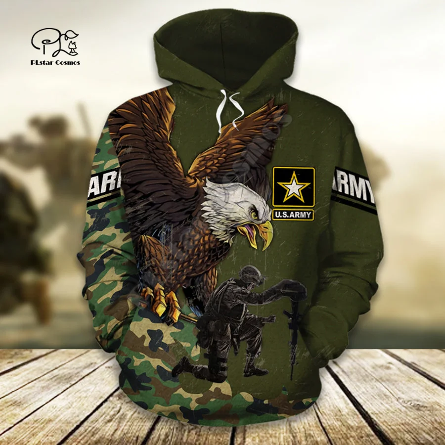 

PLstar Cosmos USA Eagle Army Camo Suits Veteran NewFashion Tracksuit Vintage Casual 3DPrint Men/Women Funny Pullover Hoodies X1