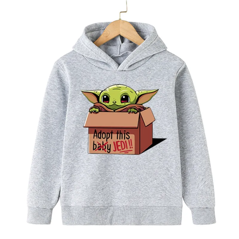 

Boys Girls Baby Yoda Mandalorian Anime Cartoon Long Sleeve Hoodies Children's Baby Boys Tops O-Neck Cartoon Casual Sweatshirt