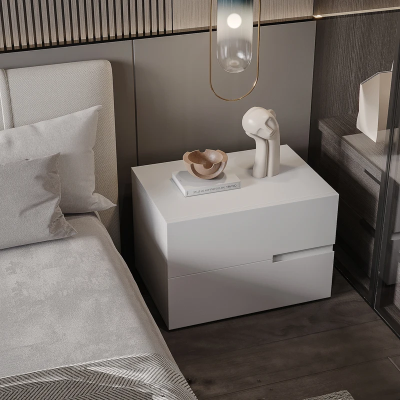 

Новый минималистичный прикроватный столик в скандинавском стиле, современный простой лаковый шкаф для хранения в спальне, итальянский роскошный прикроватный шкаф с выдвижными ящиками