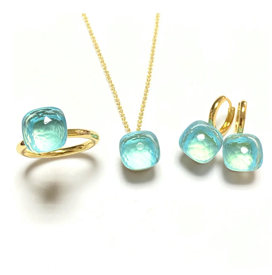 Classic Jewelry Set For Women 11.6mm Crystal Ring Earrings Necklace Set 13Colors Crystal Candy Jewelry Square Candy Ring
Classic Jewelry Set For Women 11.6mm Crystal Ring Earrings Necklace Set 13Colors Crystal Candy Jewelry Square Candy Ring