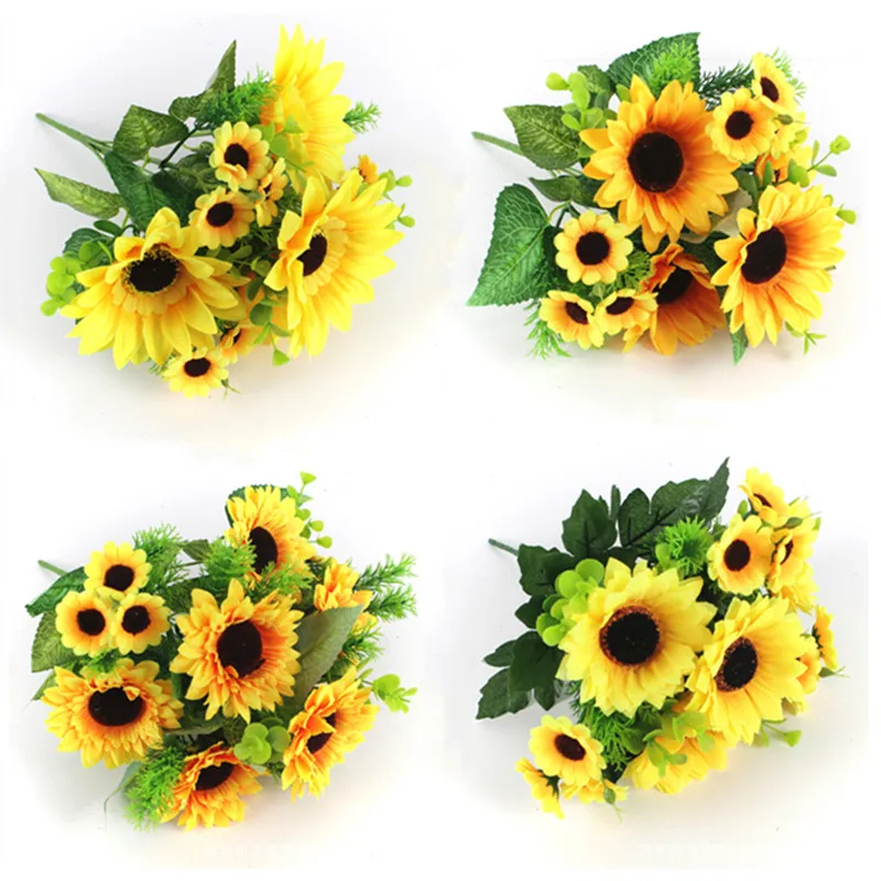Artificial Silk Flower Sunflower bouquet Daisy Home Garden wedding Table DIY simulation Decorative Flowers accessorie plant
Artificial Silk Flower Sunflower bouquet Daisy Home Garden wedding Table DIY simulation Decorative Flowers accessorie plant