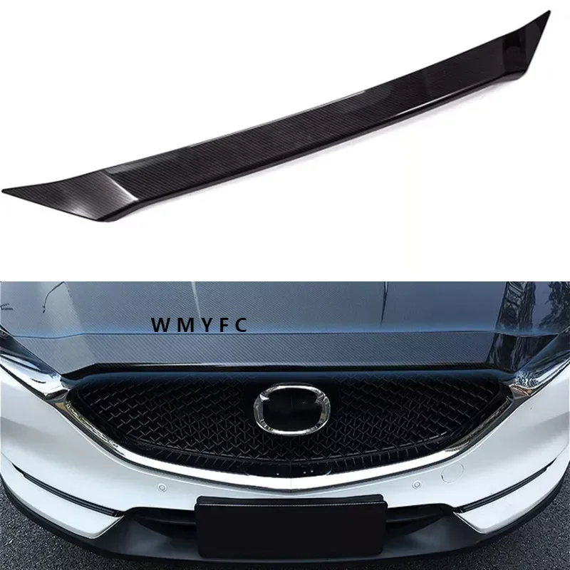 

For Mazda CX-5 CX5 2017 2018 ABS Chrome Carbon Paint Front Grille Grill Engine Hood Sticker Cover Trim Molding car styling