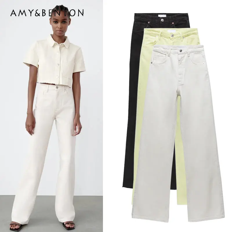Spring Autumn New Korean Style Fashionable Versatile Slimming High Waist Denim Pants Straight Loose Wide Leg Jeans for Women
Spring Autumn New Korean Style Fashionable Versatile Slimming High Waist Denim Pants Straight Loose Wide Leg Jeans for Women