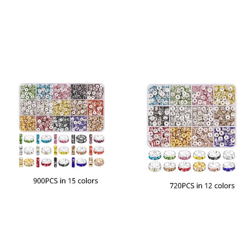 8Mm Spacer Beads For Crafting, 15 Colors Rondelle Spacer Beads Box, Fancy Crystal Rhinestone Beads
8Mm Spacer Beads For Crafting, 15 Colors Rondelle Spacer Beads Box, Fancy Crystal Rhinestone Beads