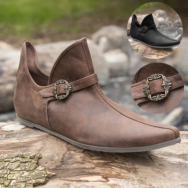 Medieval Pirate Viking Carnival Cosplay Knight Prince Shoes Vintage Brown Renaissance Belt Buckle Man Leather Short Ankle Boots
Medieval Pirate Viking Carnival Cosplay Knight Prince Shoes Vintage Brown Renaissance Belt Buckle Man Leather Short Ankle Boots