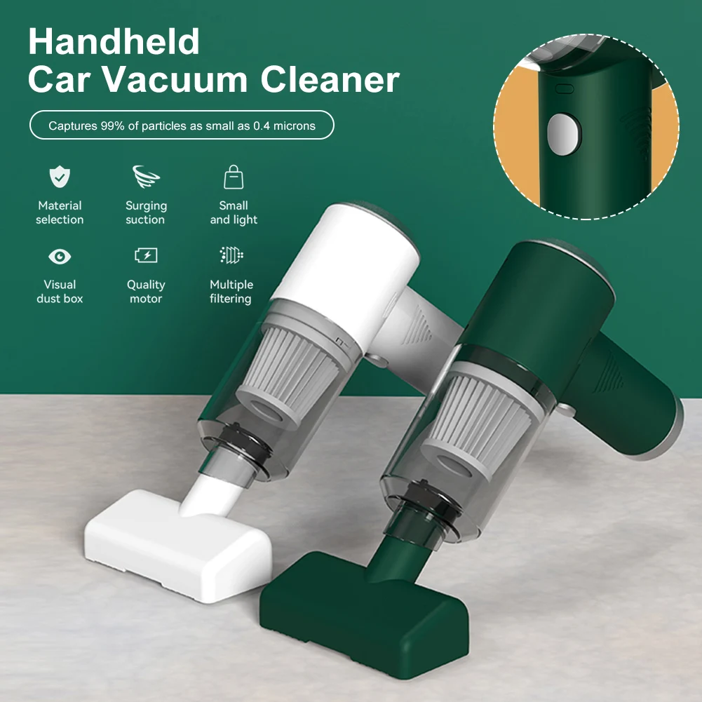Portable Handheld Car Vacuum Cleaner Wireless Air Duster Low Noise Mattress Vacuum Cleaner Car Cleaning Tools for Home Office
Portable Handheld Car Vacuum Cleaner Wireless Air Duster Low Noise Mattress Vacuum Cleaner Car Cleaning Tools for Home Office