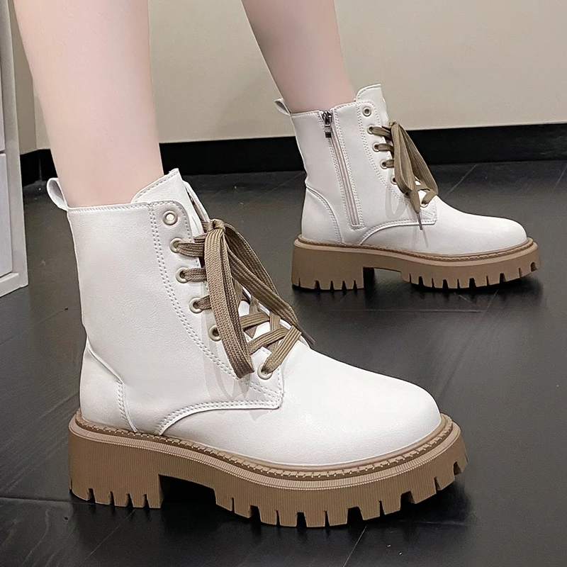 

Women's Designer Cotton Warm Platform Shoes 2023 Winter New Fashion Round Toed Anti-slip Short Boots Goth Boots Zapatos De Mujer