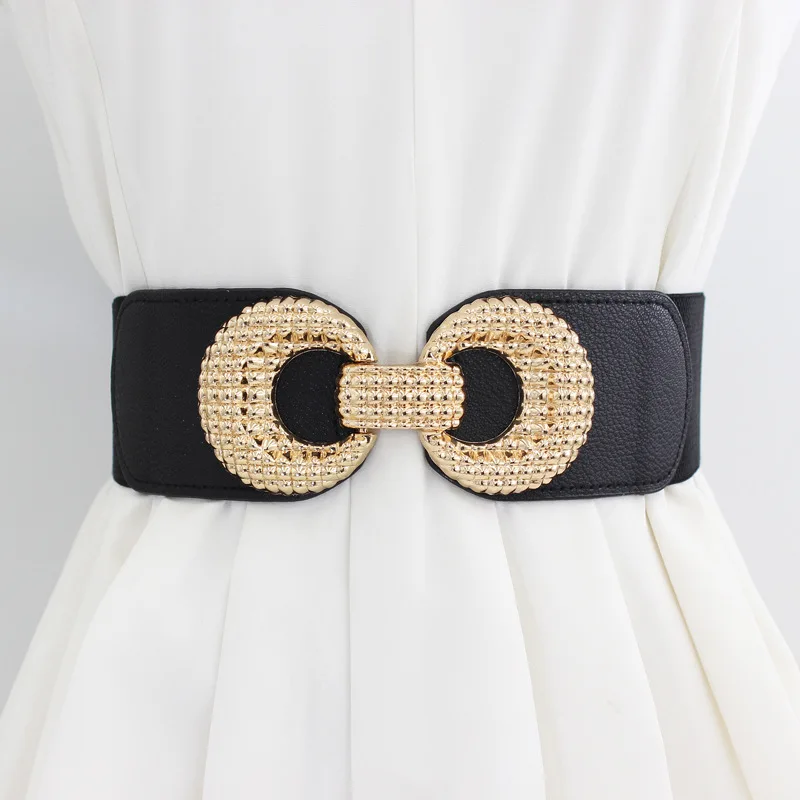 Womens Multicolor Elastic Waistband Metal Double Circle Belt Summer Style Decorative Fashion Belt for Dress
Womens Multicolor Elastic Waistband Metal Double Circle Belt Summer Style Decorative Fashion Belt for Dress