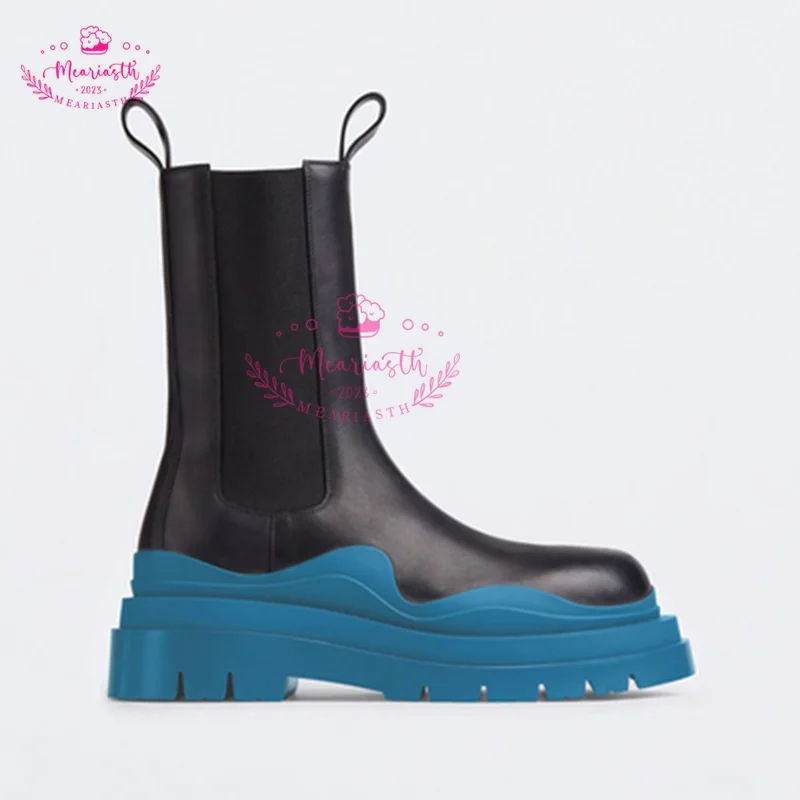 Meariasth Woman Chelsea Boots Fashion Platform Black flat Shoes 2023 Autumn Winter Punk Luxury Designer Chunky Mid-calf boots
Meariasth Woman Chelsea Boots Fashion Platform Black flat Shoes 2023 Autumn Winter Punk Luxury Designer Chunky Mid-calf boots