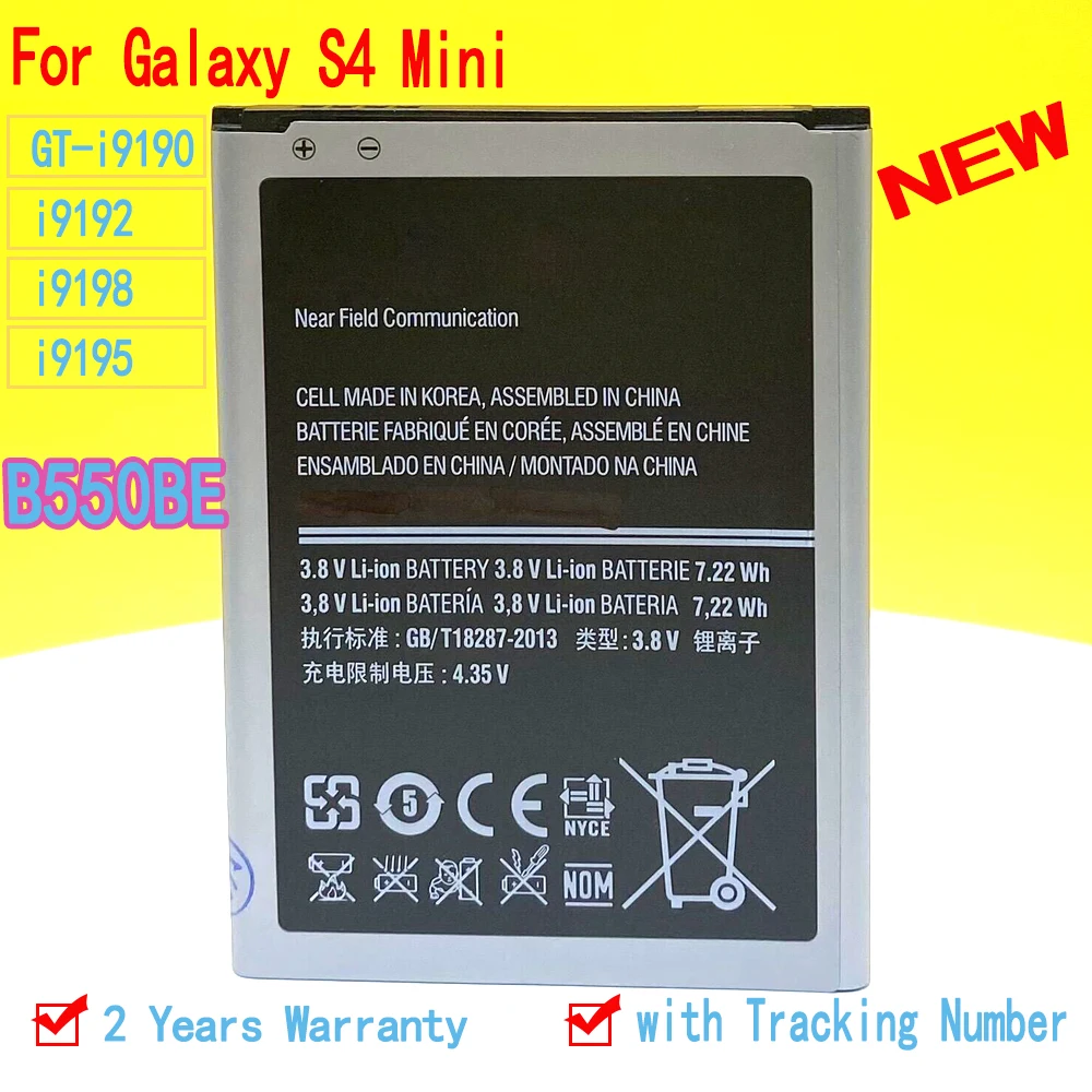 

100% New B500BE High Quality Battery For Galaxy S4 Mini GT-i9190 i9192 i9198 i9195 In Stock Fast Delivery With Free Tools