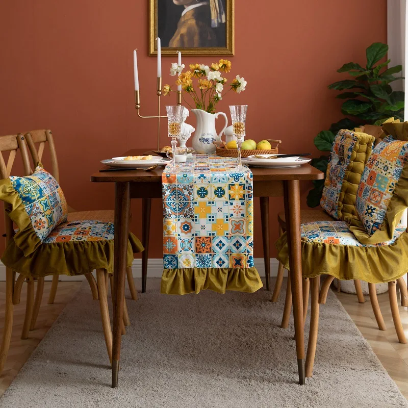 Velvet Printed Table Runner Ruffled Edge Table Flag Living Room Coffee Dining Table Decoration Ethnic Style Cabinet Cover Cloth
Velvet Printed Table Runner Ruffled Edge Table Flag Living Room Coffee Dining Table Decoration Ethnic Style Cabinet Cover Cloth