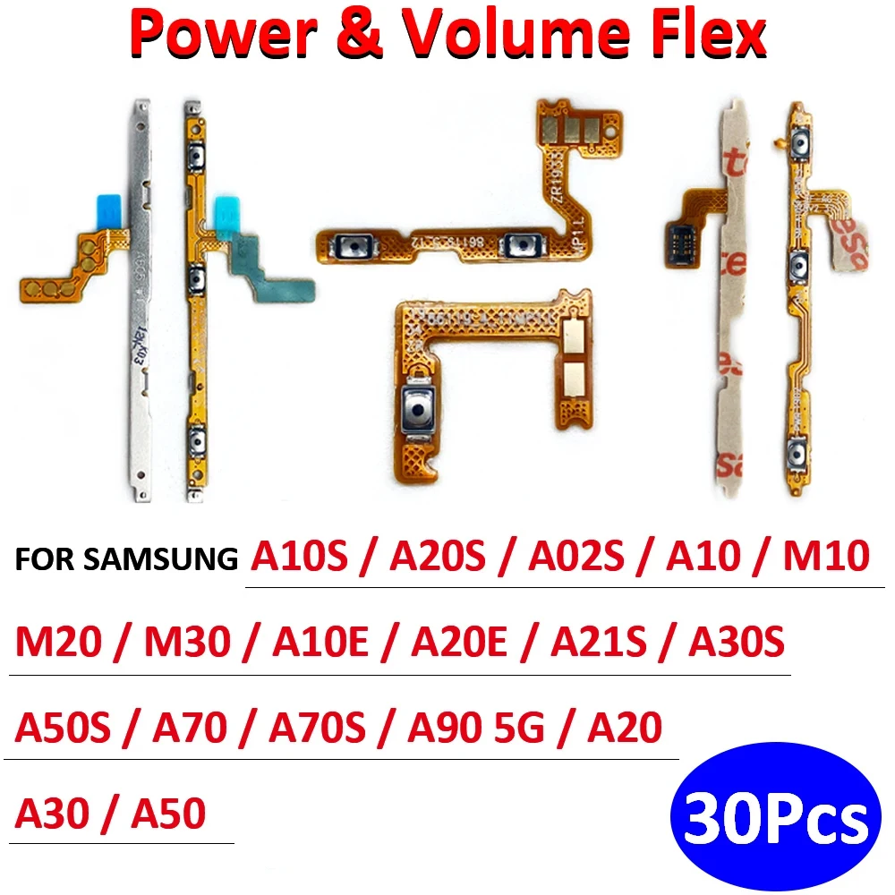 30Pcs, Power on/off Volume Key Button Flex For Samsung A10S A20S A02S A10 A10E A20E A21S A30S A50S A70 A70S A90 5G A20 
30Pcs, Power on/off Volume Key Button Flex For Samsung A10S A20S A02S A10 A10E A20E A21S A30S A50S A70 A70S A90 5G A20