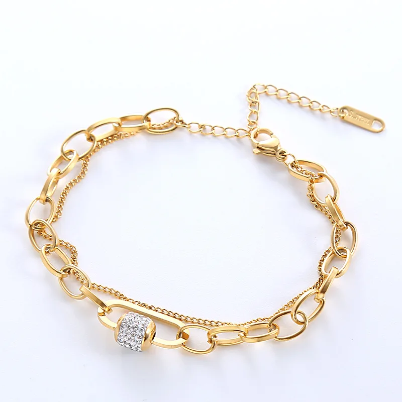Minimalist Style Double Layers Chain Bracelet With AAA+ Cubic Zirconia Fashion Stainless Steel Party Jewelry Vintage Accessories
Minimalist Style Double Layers Chain Bracelet With AAA+ Cubic Zirconia Fashion Stainless Steel Party Jewelry Vintage Accessories